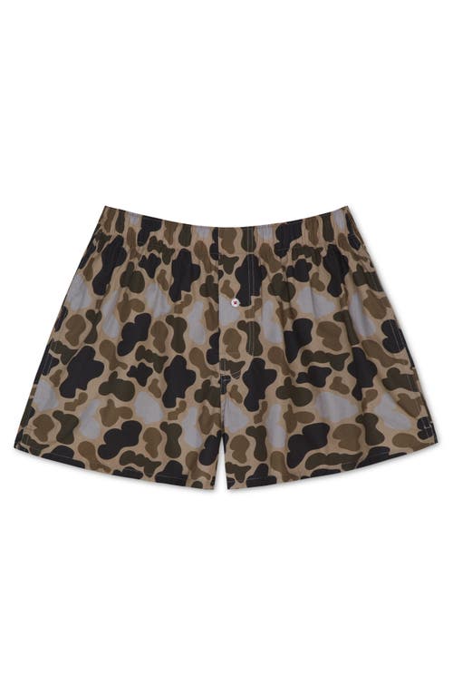 Druthers Nyc Organic Cotton Duck Camo Boxer Short In Grey