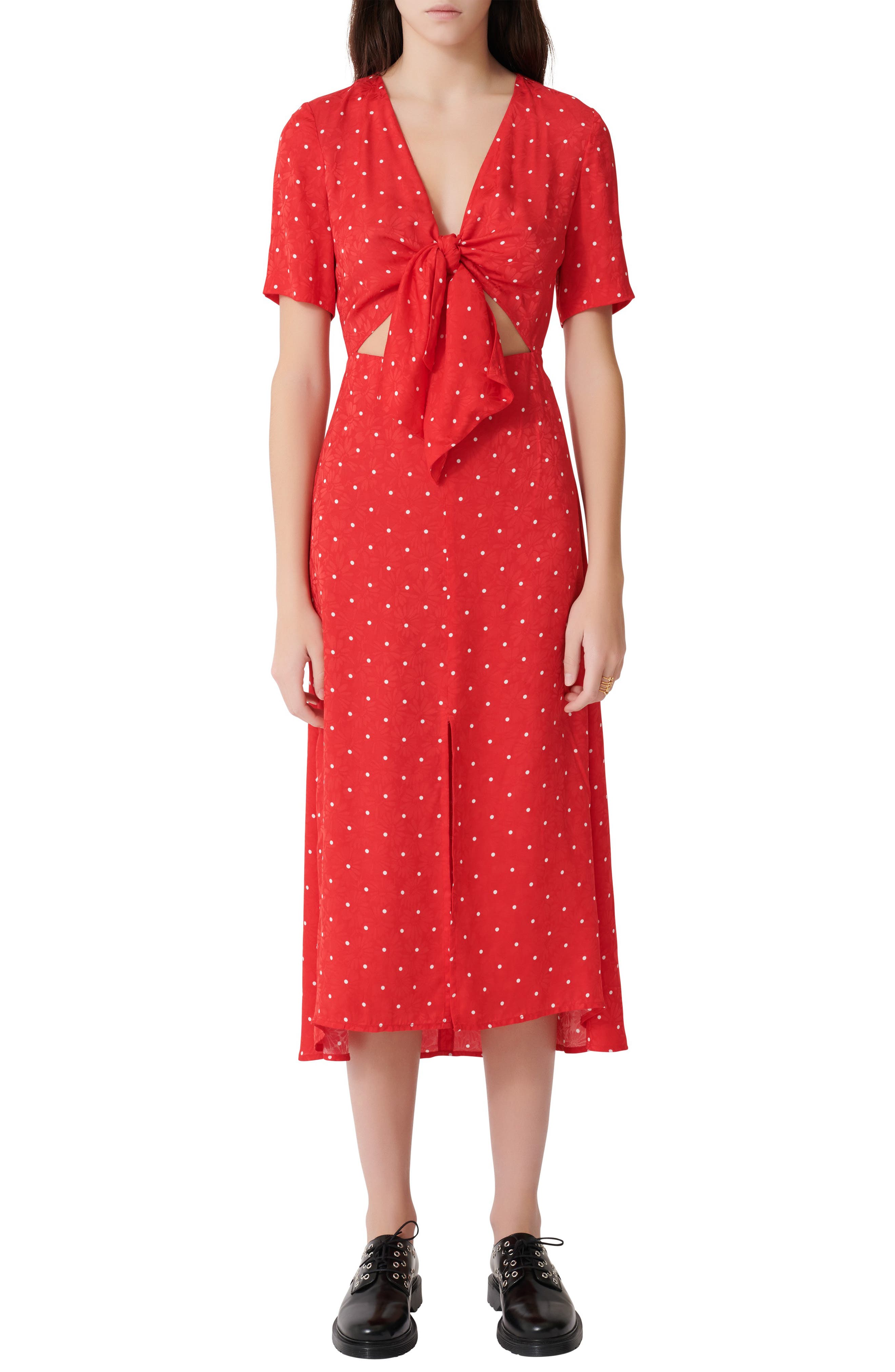 maje polka dot dress