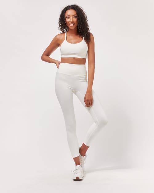 Shop Rebody Active Hybrid Cloudlux Leggings 25" High Waist In Off White