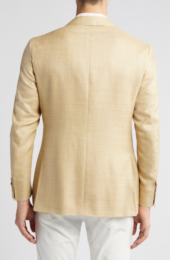 Shop Canali Kei Trim Fit Solid Wool & Silk Blend Sport Coat In Yellow