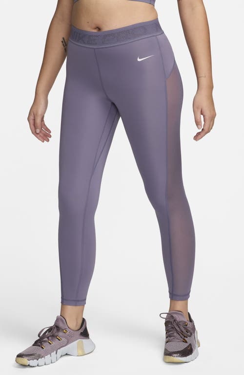 Nike Pro 7/8 Mesh Panel Leggings In Daybreak/white