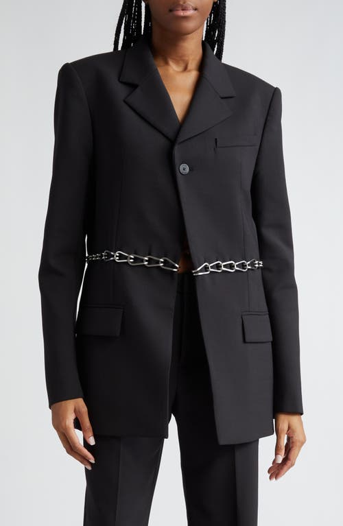Dion Lee Chain Link Cutout Single Breasted Blazer Black at Nordstrom,