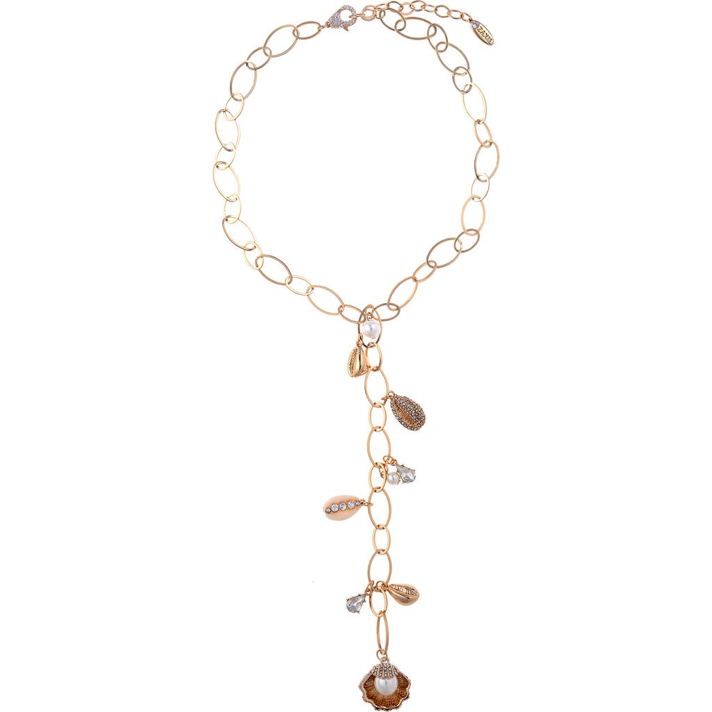 Shop Zaxie By Stefanie Taylor Seashell Lariat Necklace In Gold
