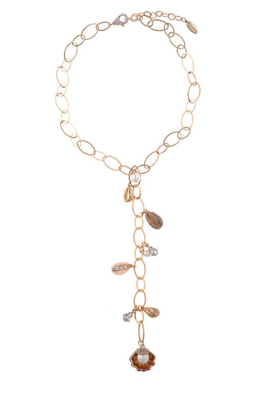 Shop Zaxie By Stefanie Taylor Seashell Lariat Necklace In Gold