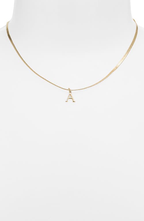 Shop Nordstrom Rack Herringbone Chain Initial Pendant Necklace In A- Gold