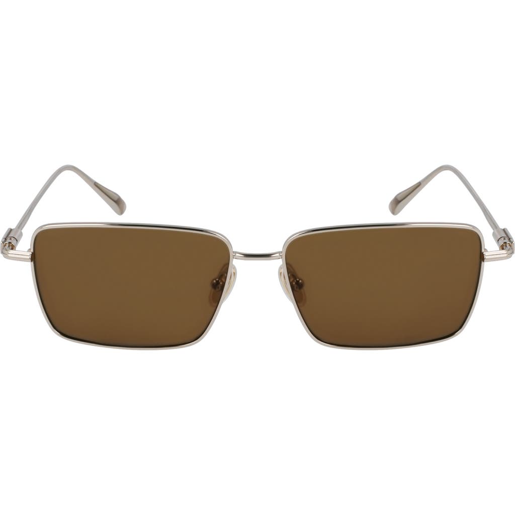 Ferragamo Gancini Evolution 57mm Rectangular Sunglasses In Brown