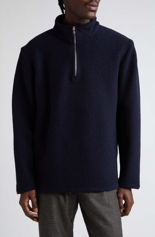 Half Zip Wool Sweater in Navy
