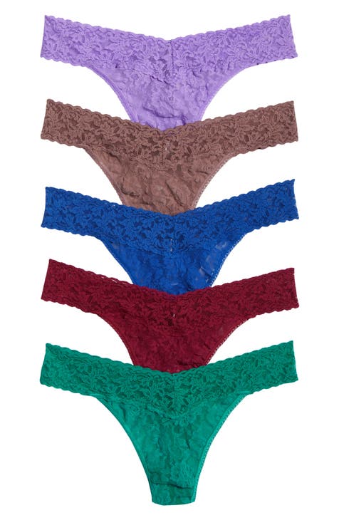 Assorted 5-Pack Lace Original Rise Thongs