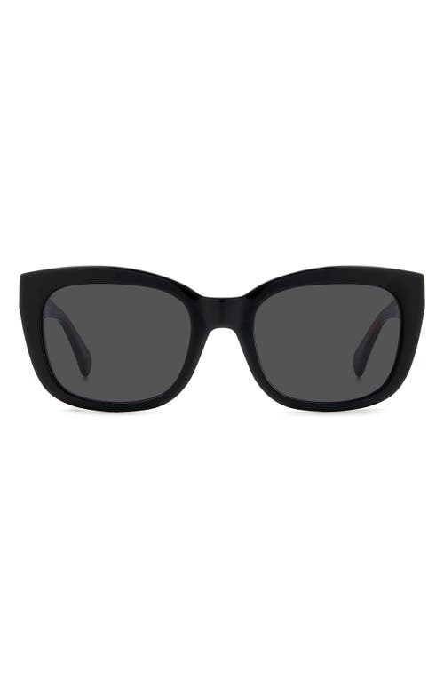 Shop Kate Spade New York Tammy 53mm Rectangular Sunglasses In Black/grey