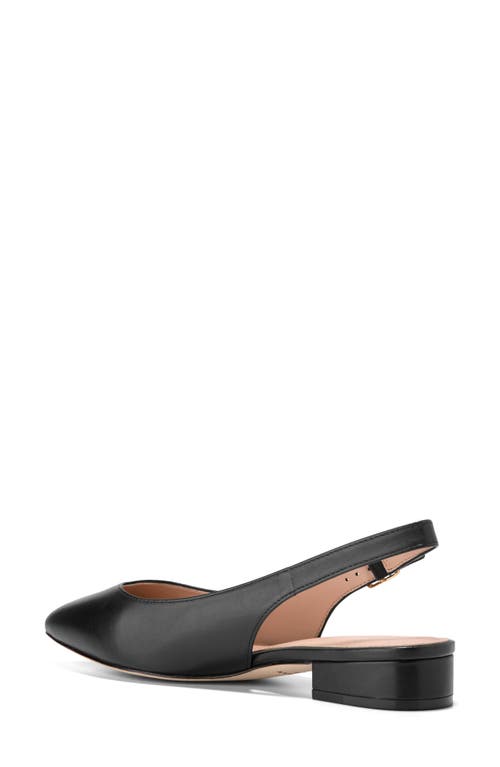 Cole Haan Marlah T-strap Pointed Toe Ballet Flat In Black Leather