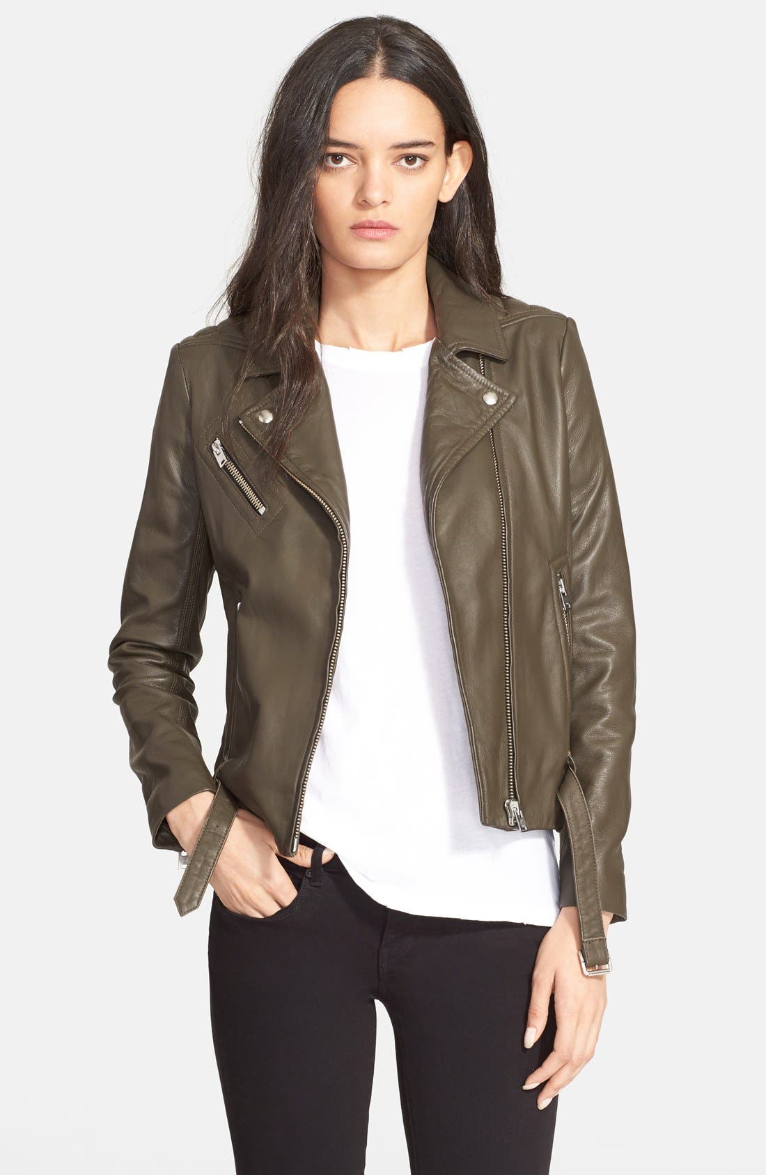 IRO 'Jone' Quilted Shoulder Leather Jacket Nordstrom