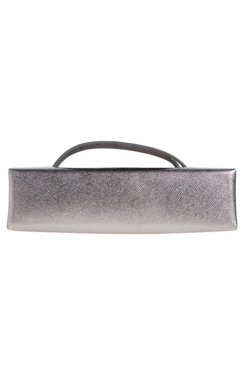 Shop Maison Margiela Small Snatched Leather Shoulder Bag In Metallic Grey