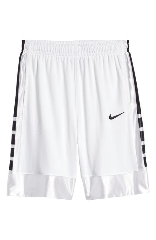 Nike Kids' Dri-fit Elite Basketball Shorts In White/black