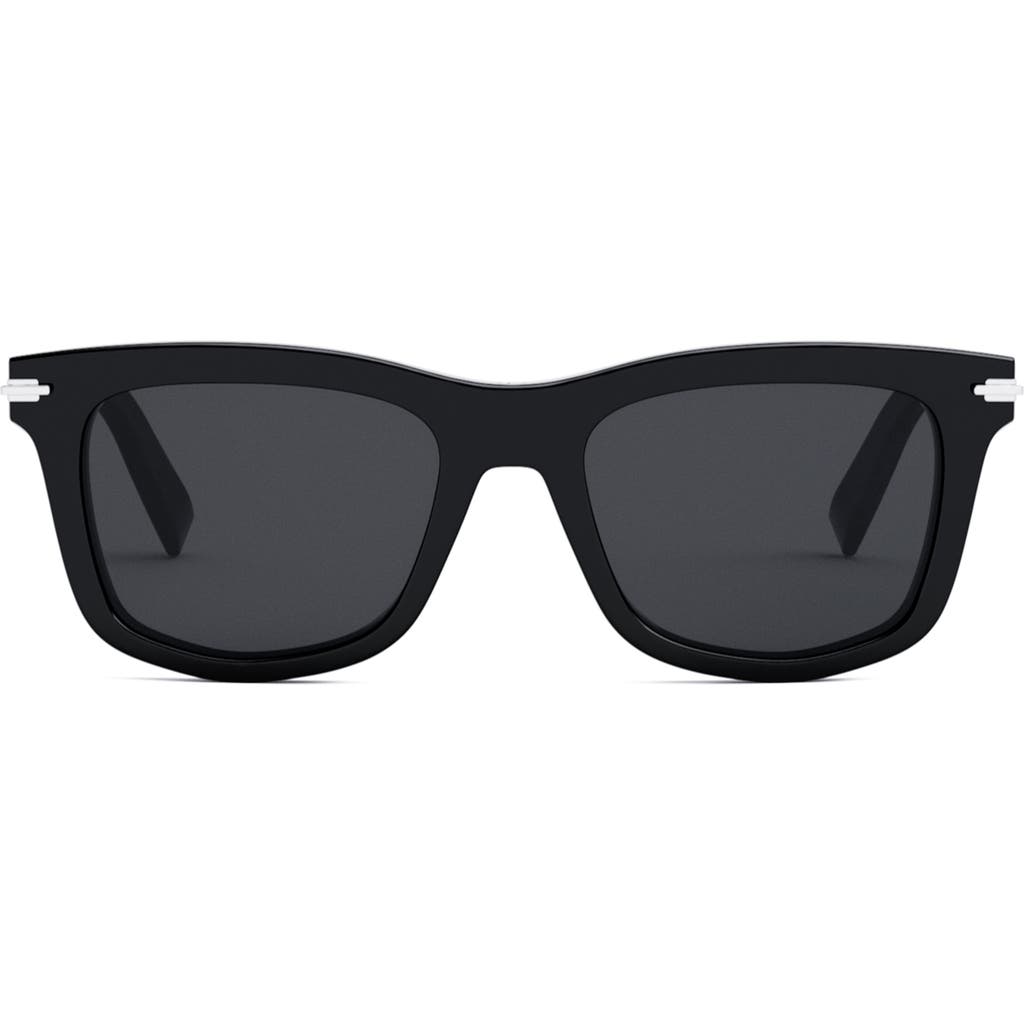 Dior 'blacksuit S11i 53mm Geometric Sunglasses In Shiny Black/smoke