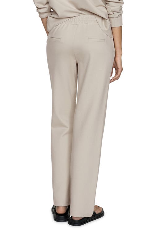 Shop Mango Knit Pants In Light/pastel Grey