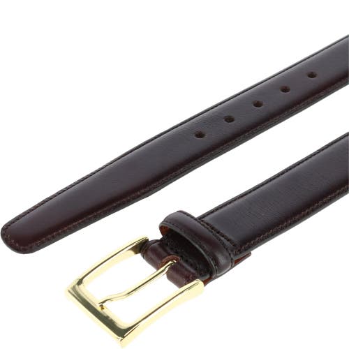 Trafalgar Classic 30mm Cortina Leather Belt In Dark Brown