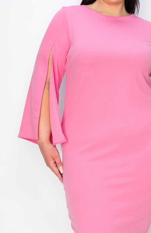 L I V D Clementine Split Sleeve Jersey Dress In Rose