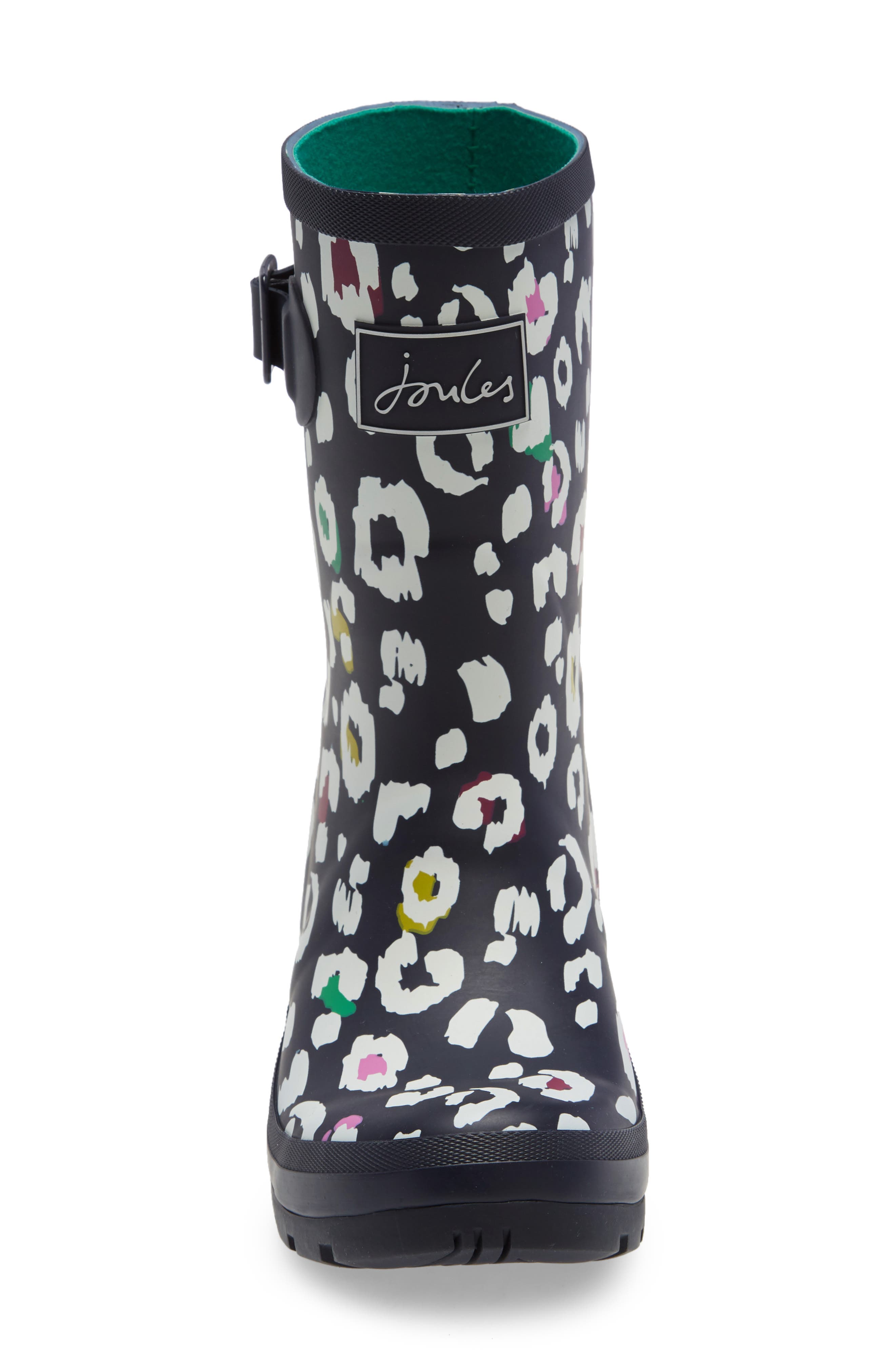 joules leopard rain boots