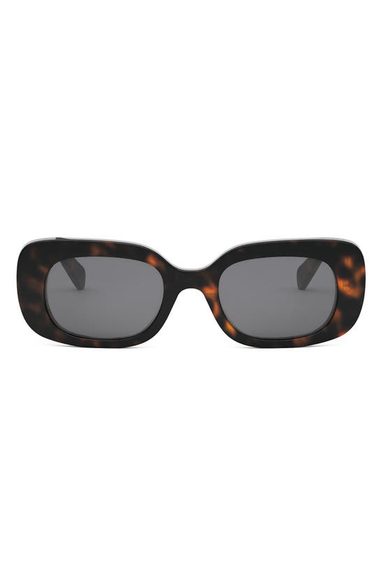 Shop Celine Bold 3 Dots 51mm Rectangular Sunglasses In Dark Havana / Smoke