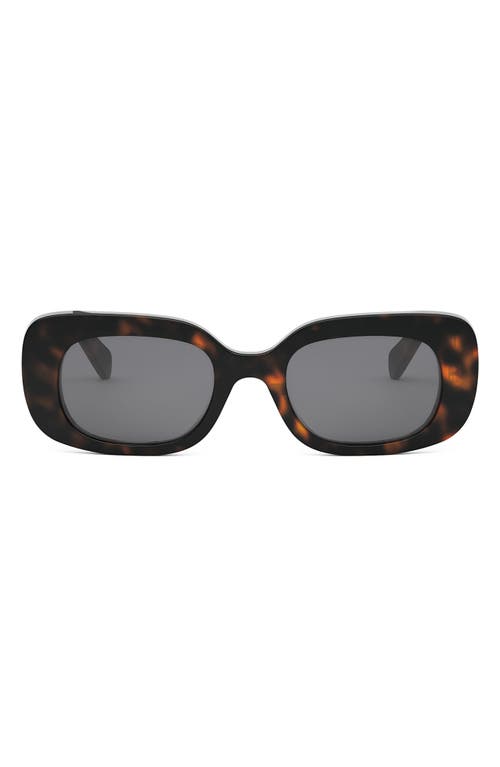 Celine Bold 3 Dots 51mm Rectangular Sunglasses In Dark Havana/smoke