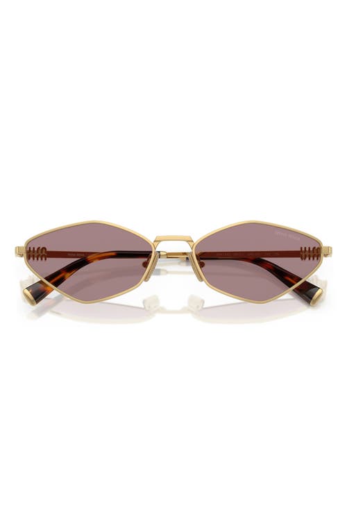 Miu Miu Metal Geometric Oval Sunglasses In Lite Brown