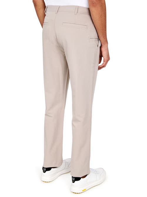 Construct Con.struct Solid Flat Front Performance Pants In Khaki