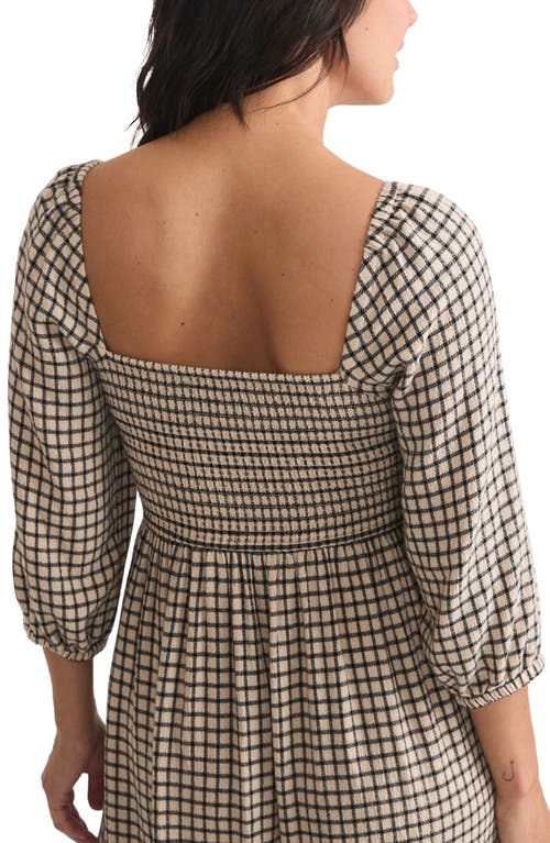 Shop Marine Layer Ivy Smocked Bodice Maxi Dress In Windowpane