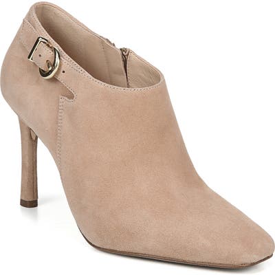 27 Edit Penny Square Toe Buckle Bootie- Beige