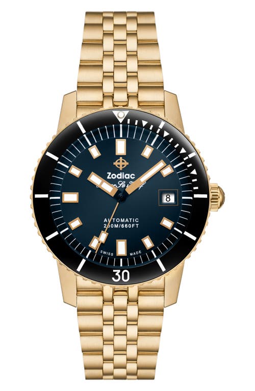 Shop Zodiac Compression Diver Ii Bracelet Watch, 40mm In Gold