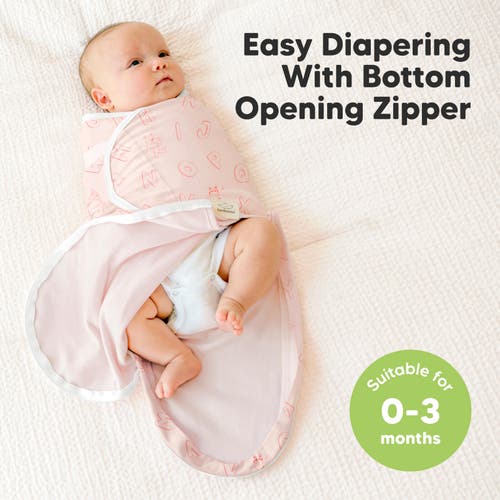 Keababies 3-pack Soothe Zippy Swaddle Wrap In Abc Land Rose