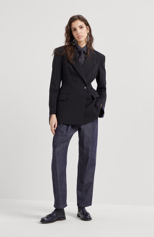 Shop Brunello Cucinelli Five-pocket Track Trousers In Blue