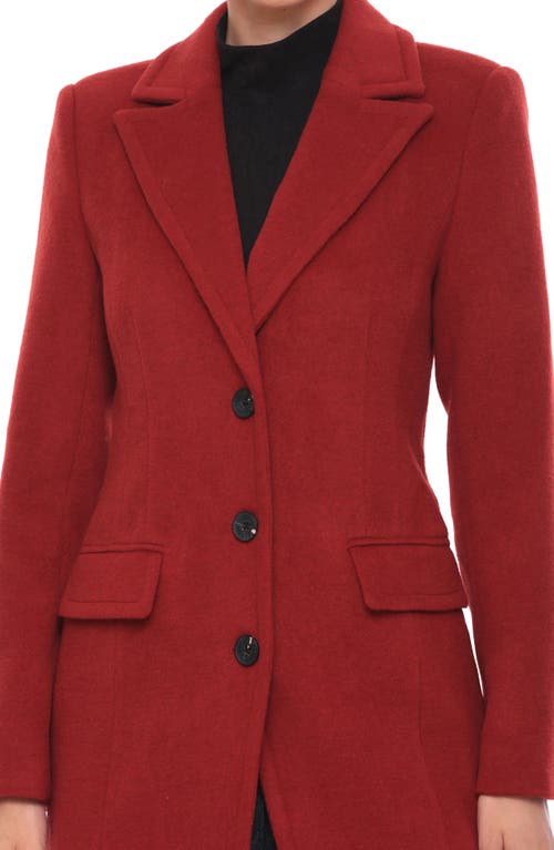 Shop Avec Les Filles Cutaway Tailored Maxi Coat In Carmine