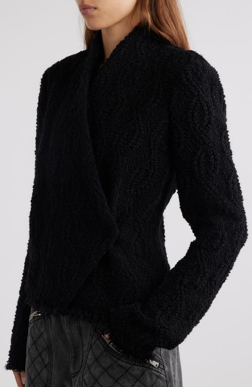 Shop Isabel Marant Loyana Wool Blend Bouclé Sweater Jacket In Black