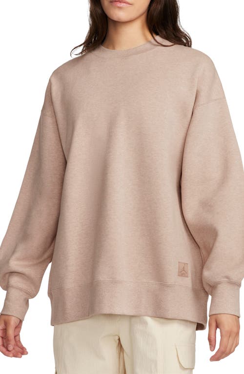 Flight Fleece Oversize Crewneck Sweatshirt in Legend Medium Brown/Heather