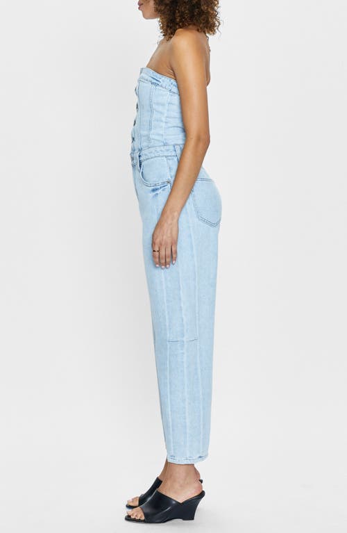 Shop Pistola Daphne Strapless Denim Ankle Jumpsuit In Impressionist