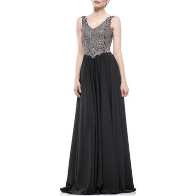 Marsoni Lace & Faille A-Line Gown, 8 (similar to 18W) - Black