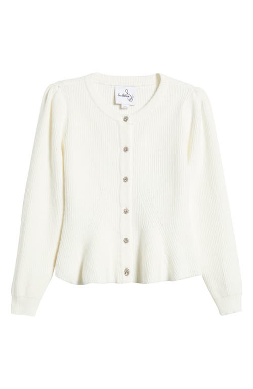 Shop Sam Edelman Keegan Peplum Cardigan In Gardenia