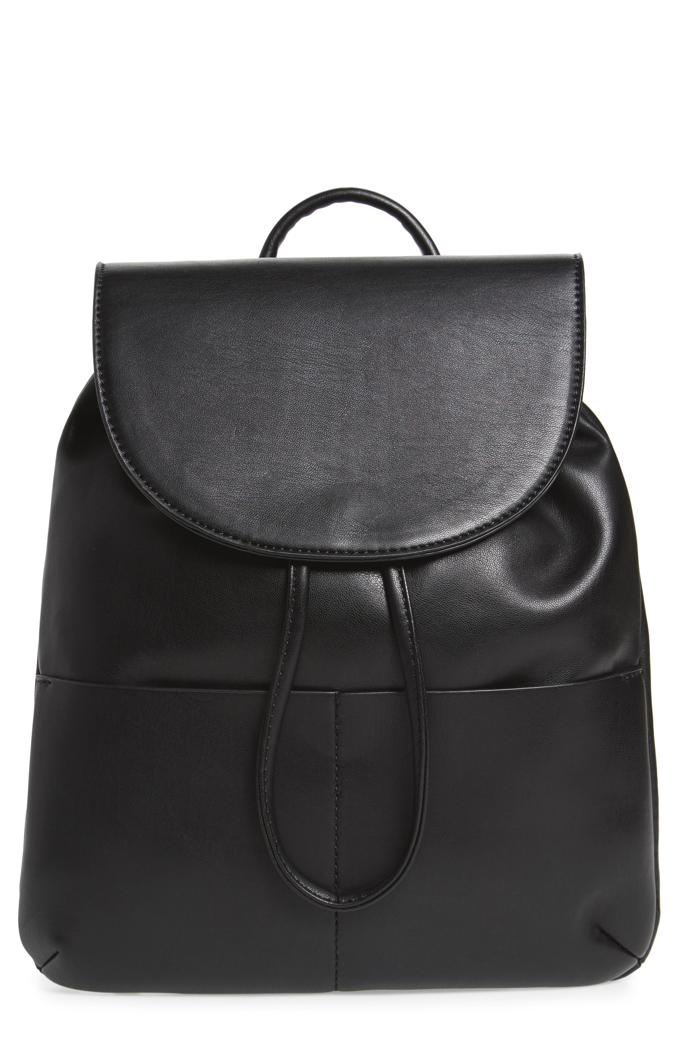 faux leather drawstring backpack