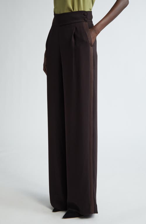 St John St. John Collection Satin Back Crepe Wide Leg Pants In Mocha