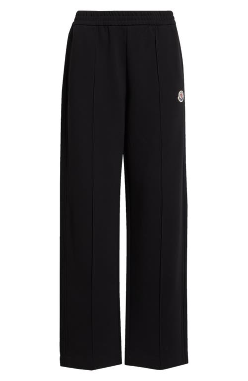 Moncler Mid-rise Striped Wide-leg Track Pants In Black