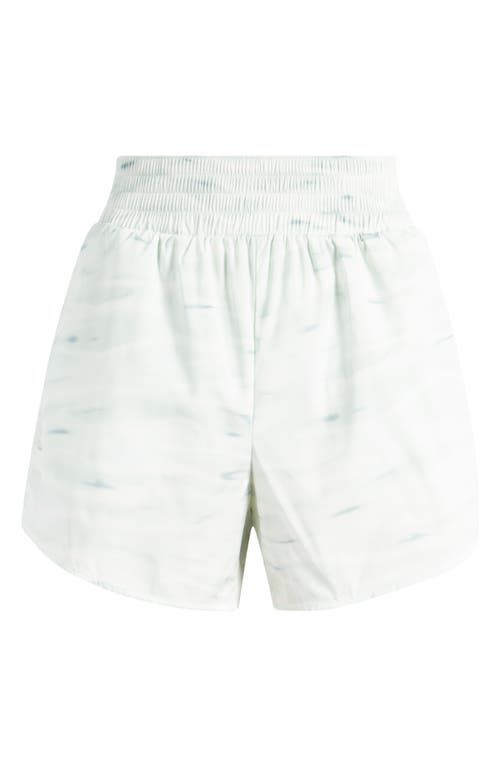 Ace Ripple Print Track Shorts in Green Glimmer Ripple Print