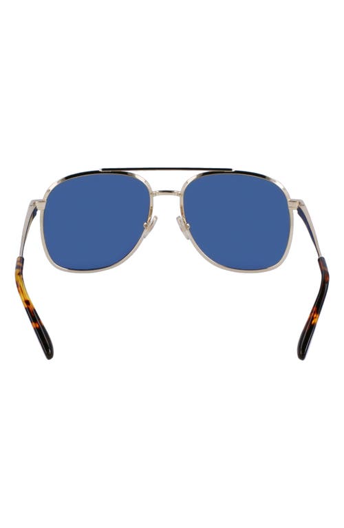 Shop Victoria Beckham 58mm Navigator Sunglasses In Silver/blue