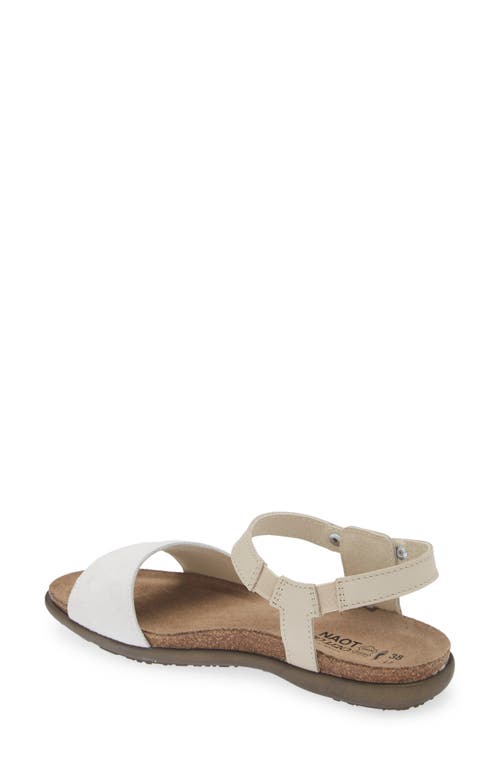 Shop Naot Sabrina Sandal In White Suede/ivory Leather