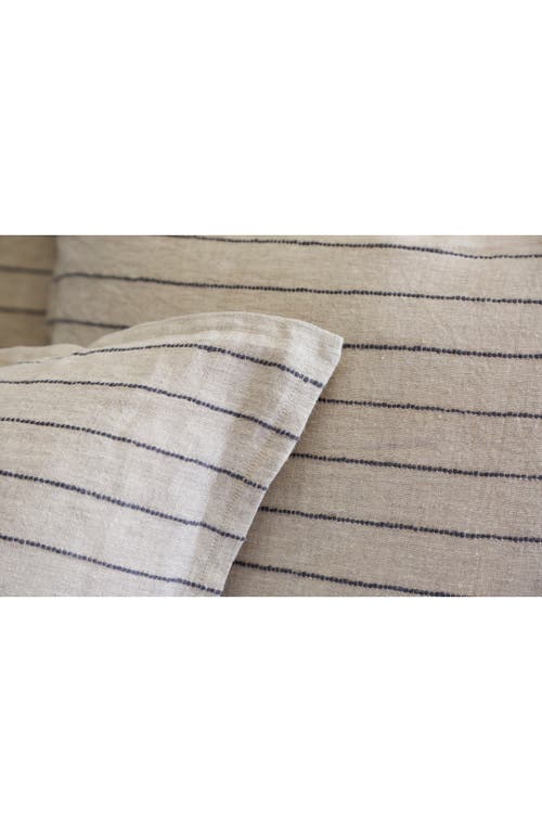 Pom Pom At Home Blake Linen Sham In Flax/midnight
