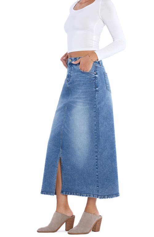 Shop Wash Lab Denim Denim Midi Skirt In Fab Blue