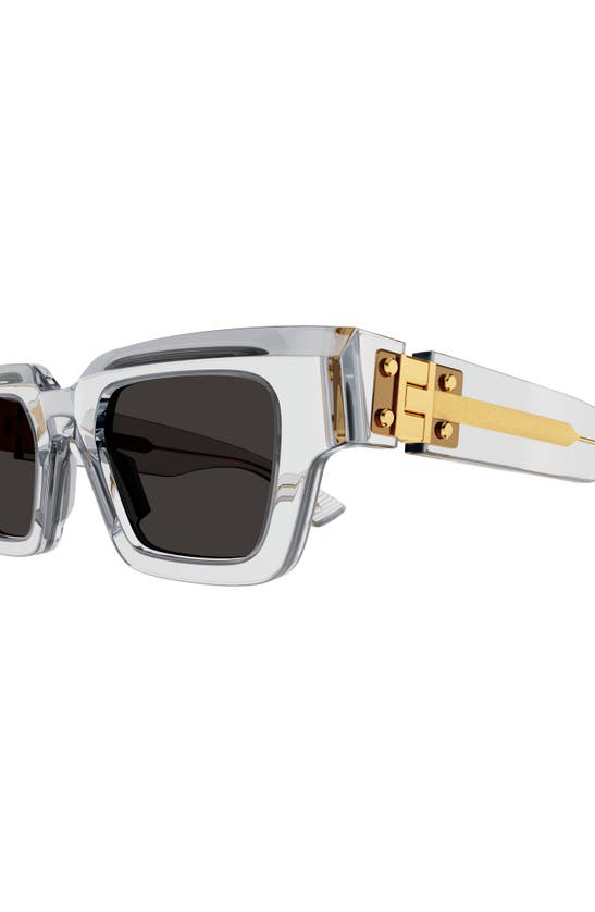 Shop Bottega Veneta 49mm Rectangular Sunglasses In Crystal