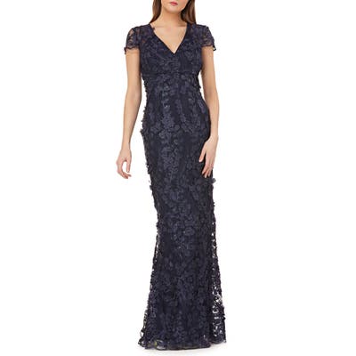 Carmen Marc Valvo Infusion Petals Embellished Gown