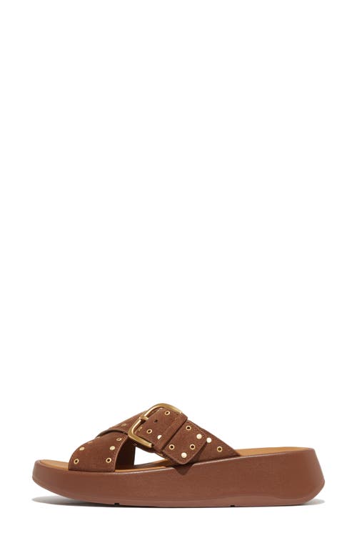 Shop Fitflop F-mode Platform Slide Sandal In Rich Brown