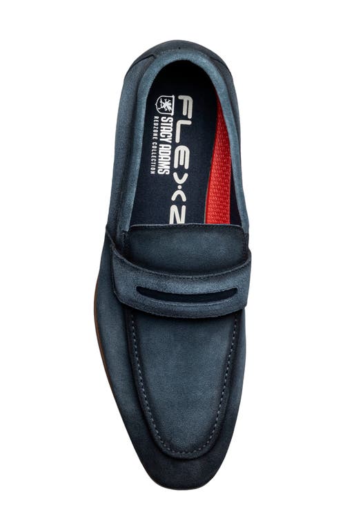 Shop Stacy Adams Burke Penny Loafer In Navy Suede