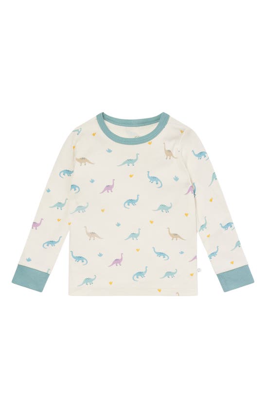 Shop Mori Dino Print Two-piece Fitted Pajamas